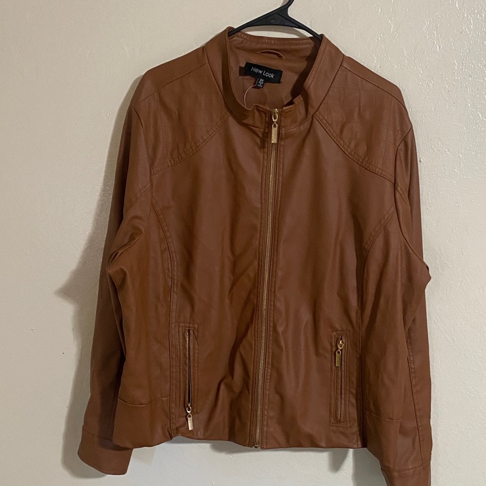 New Look Tan Leather Jacket for Women